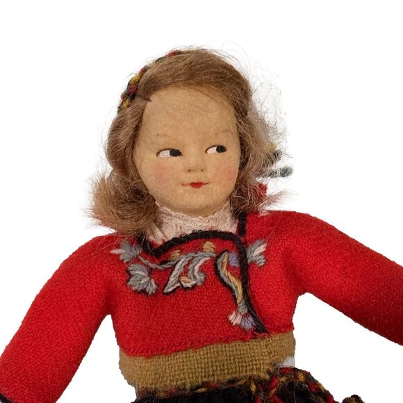 Vintage Ronnaug Petterssen Norwegian Hardanger Girl Doll 1960s Cloth & Felt - Picture 3 of 7